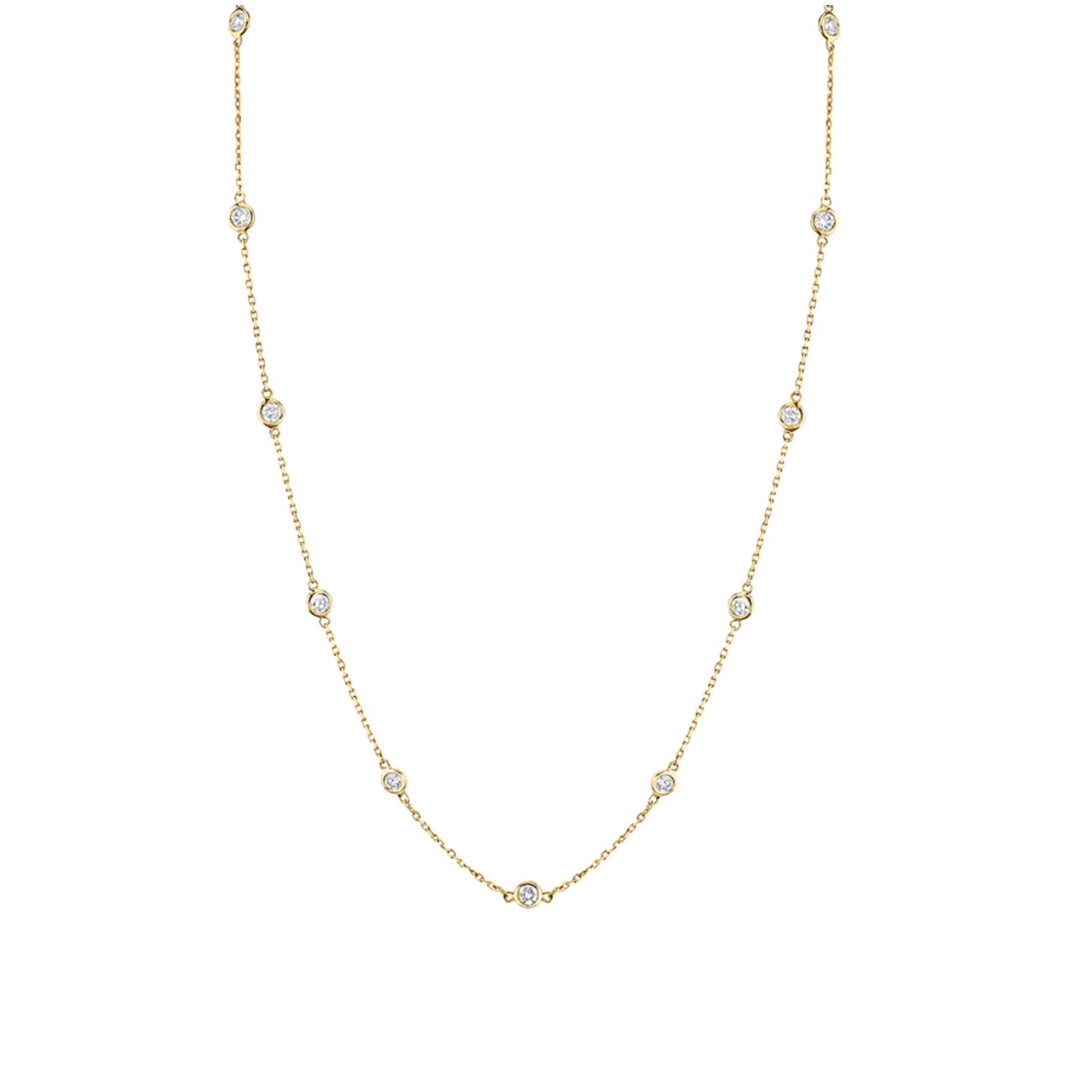 5CT 15 Station Diamond By Yard Necklace