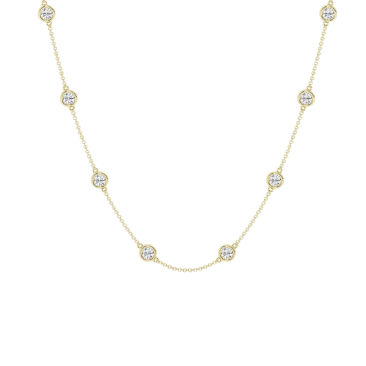 1CT 8 Station Diamond By Yard Necklace
