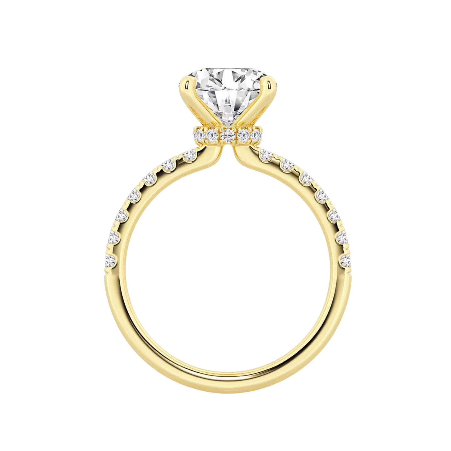 2 1/2CTW (2CT RD CTR) Hidden Halo Engagement Ring