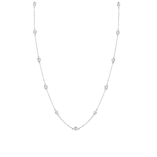 1CT 15 Station Diamond By Yard Necklace