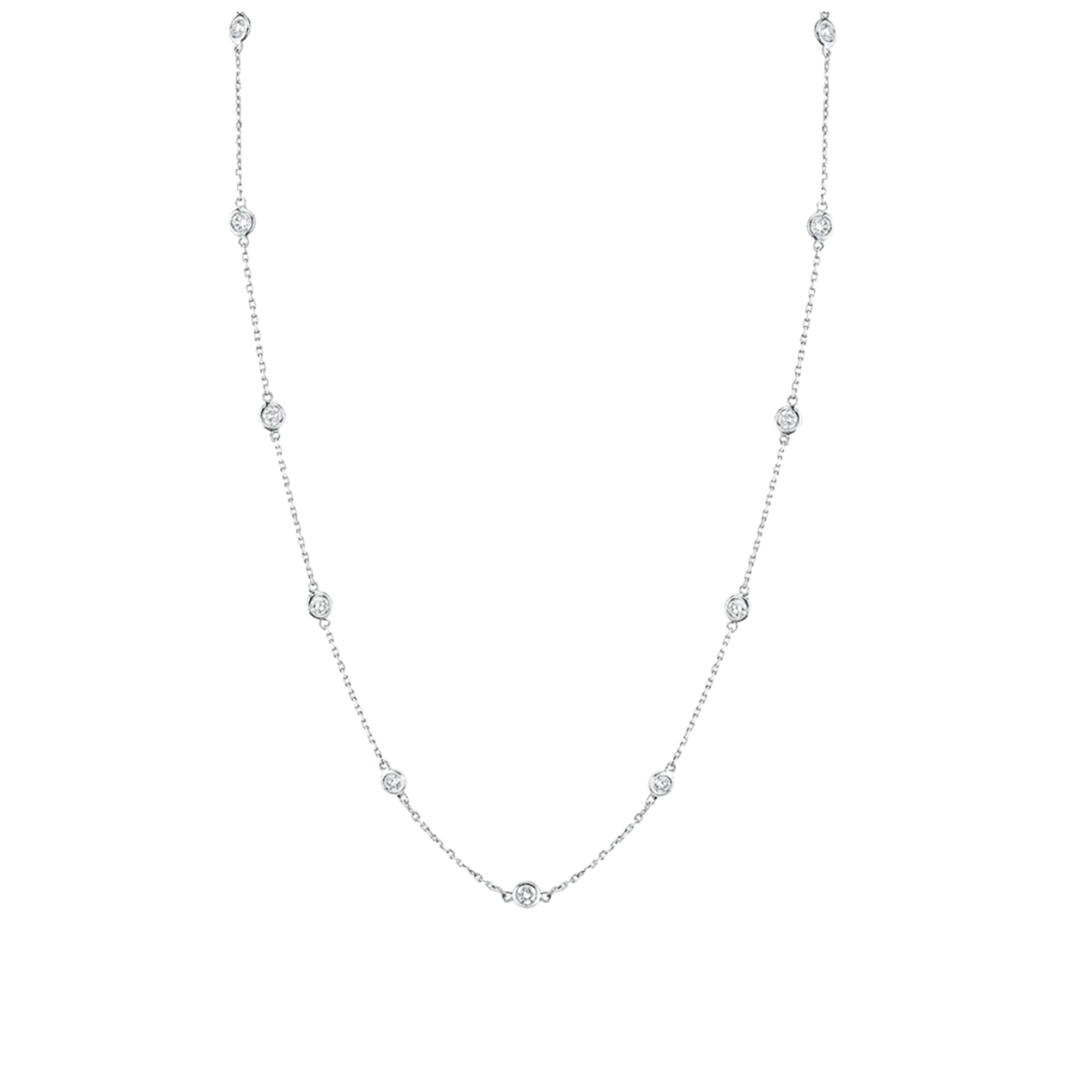 5CT 15 Station Diamond By Yard Necklace
