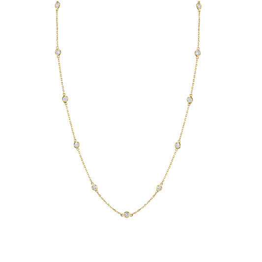 2CT 15 Station Diamond By Yard Necklace