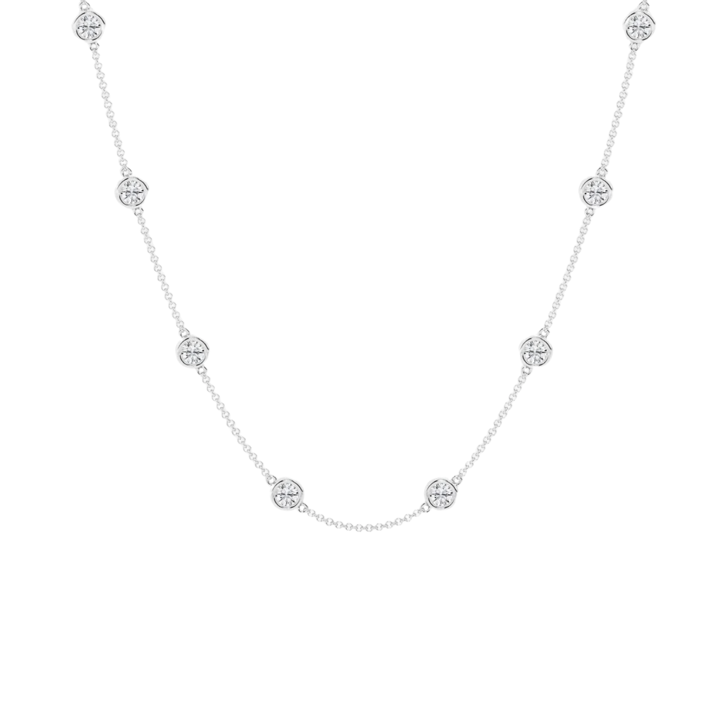 1CT 8 Station Diamond By Yard Necklace