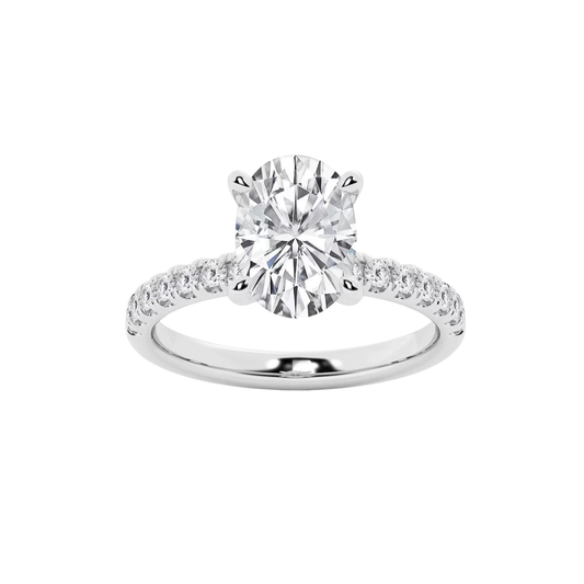 4CTW (3 1/2CT OV CTR) Hidden Halo Engagement Ring