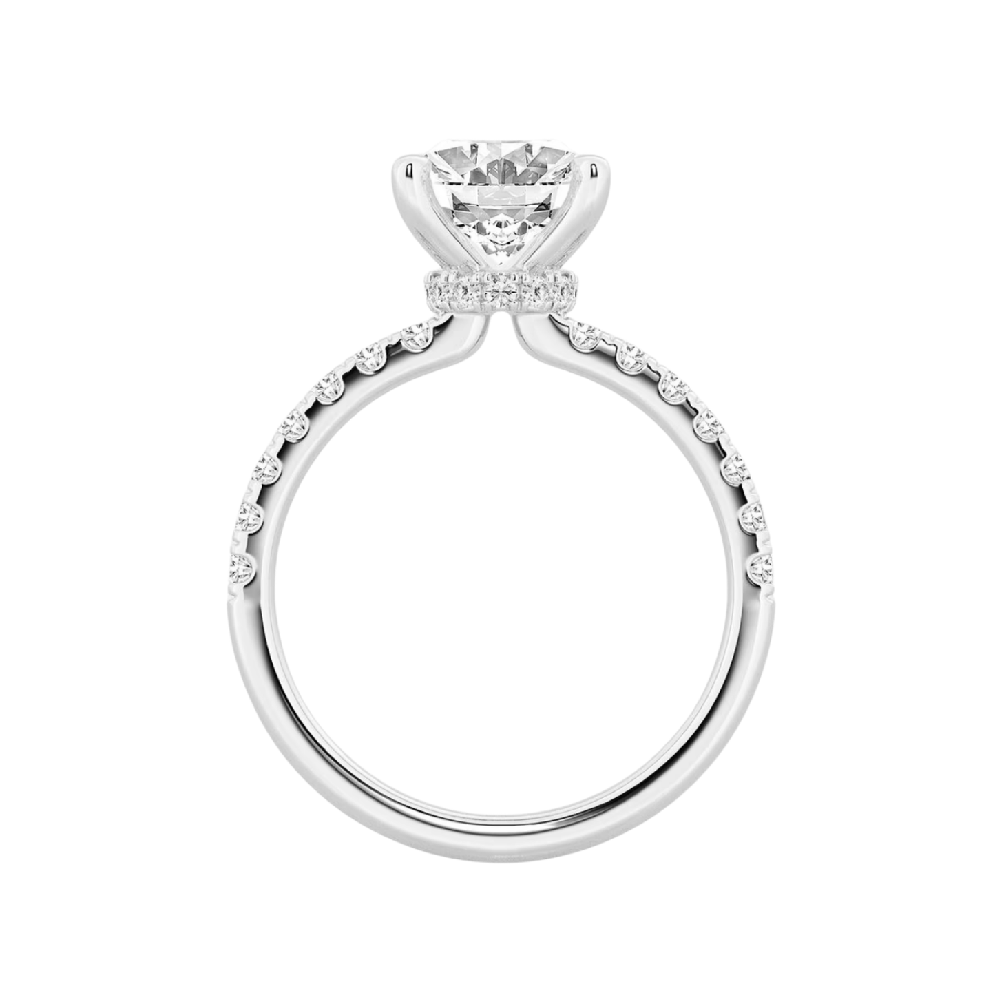 1 1/2CTW (1CT OV CTR) Hidden Halo Engagement Ring