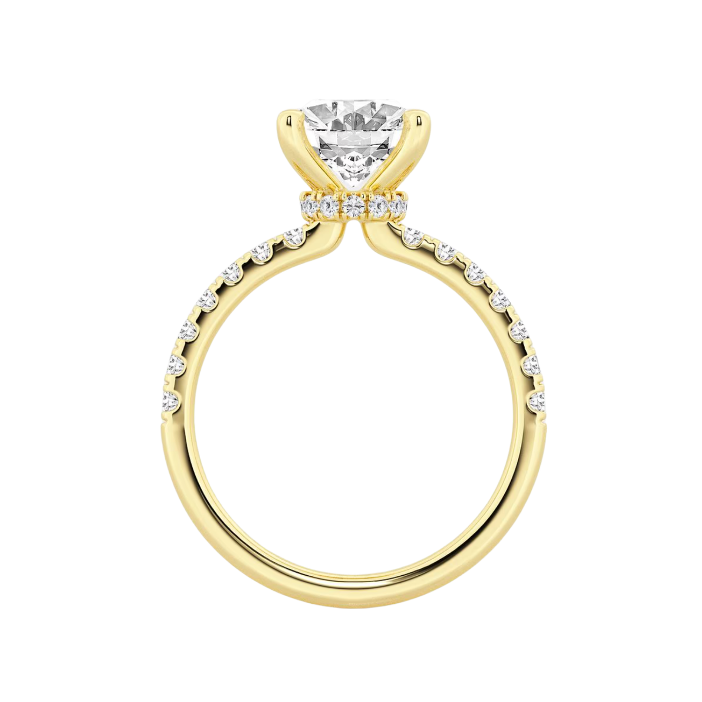 1 1/2CTW (1CT OV CTR) Hidden Halo Engagement Ring