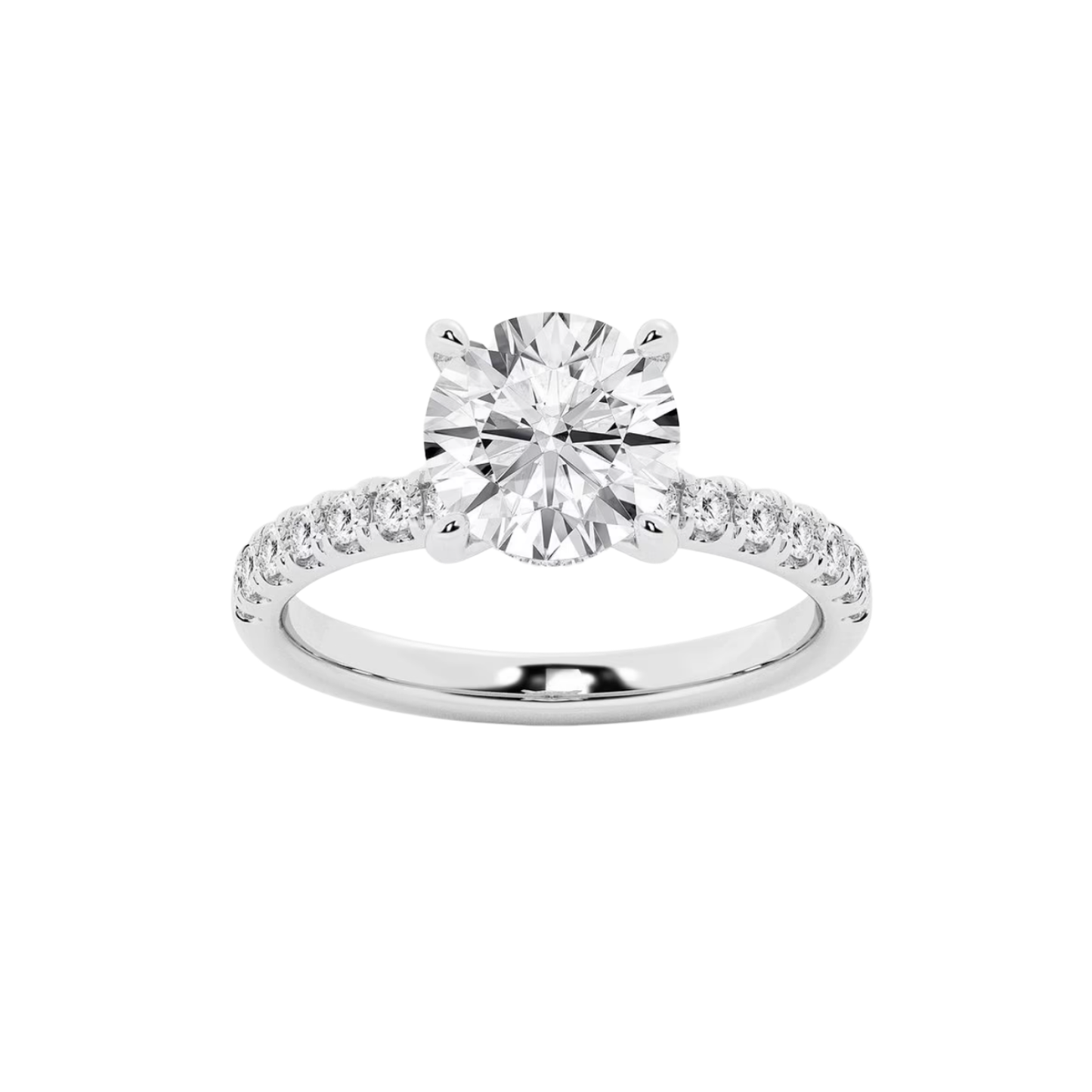 4CTW (3 1/2CT RD CTR) Hidden Halo Engagement Ring