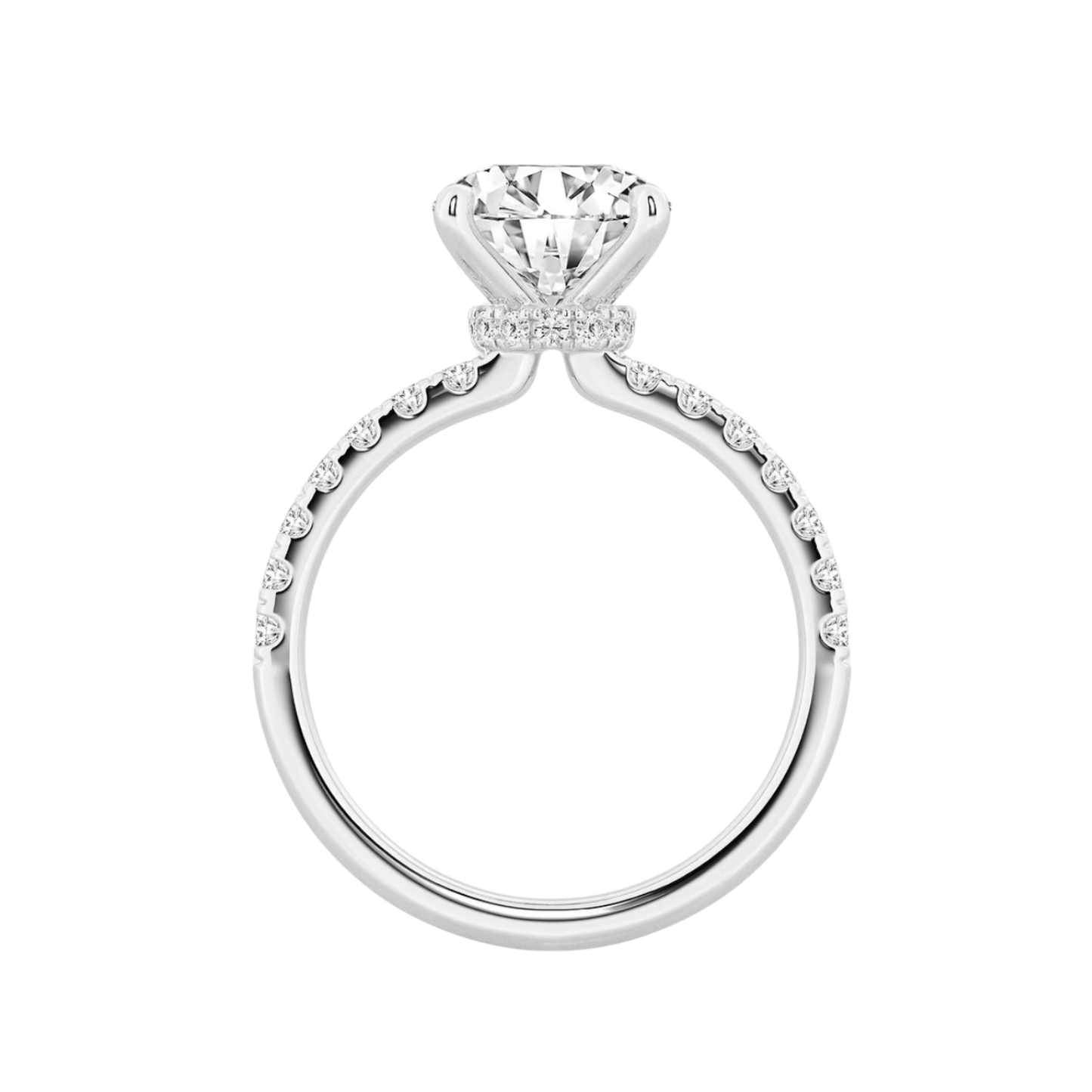 4CTW (3 1/2CT RD CTR) Hidden Halo Engagement Ring